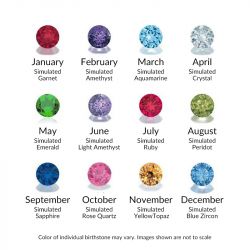 Jeulia Stackable Birthstone Eternity Charm Necklace Sterling Silver