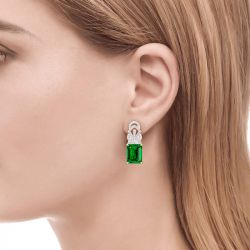 Jeulia Vintage Emerald Cut Sterling Silver Earrings