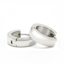 Jeulia Simple Men's Stainless Steel Hoop Earrings