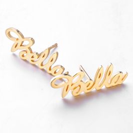 Jeulia "Love Yourself" Personalized Name Stud Earrings