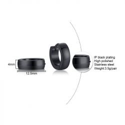 Jeulia Simple Men's Stainless Steel Hoop Earrings