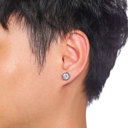 Jeulia Punk Style Vintage Stainless Steel Men's Earrings
