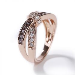 Jeulia Crossover Sterling Silver Women's Band