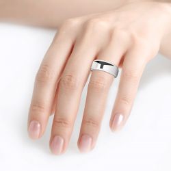 Jeulia T-visored Mask Design Sterling Silver Men's Ring