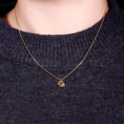 Jeulia Custom Initial Coin Pendant Necklace in Sterling Silver