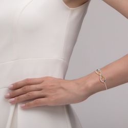 Jeulia Double Layer Infinity Sterling Silver Bracelet