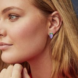 Jeulia Cute Grape Fruit Sterling Silver Stud Earrings