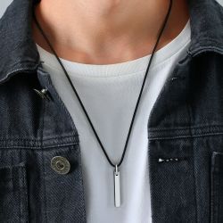 Jeulia Simple Tungsten Steel Men's Necklace