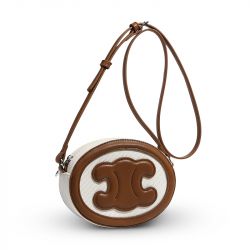 Jeulia Mini Oval Shaped Crossbody Purse Vintage Canvas Bag