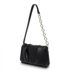 Jeulia Ruched Chain Strap Baguette Shoulder Bag