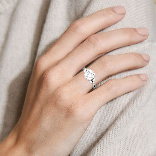 Jeulia Moissanite Round Cut Vines Design Ring