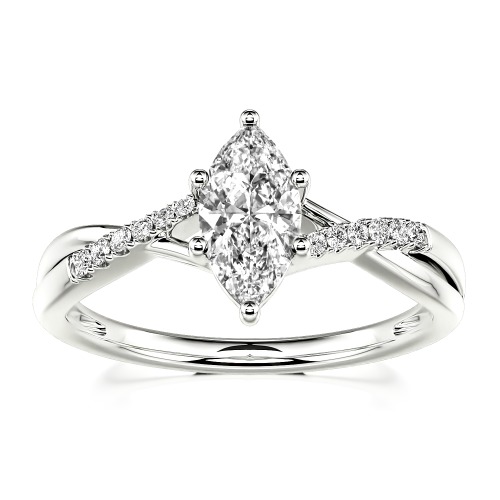 Jeulia Moissanite Twist Marquise Cut Ring