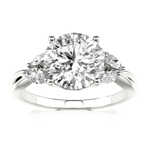 Jeulia Moissanite Round Cut Vines Design Ring