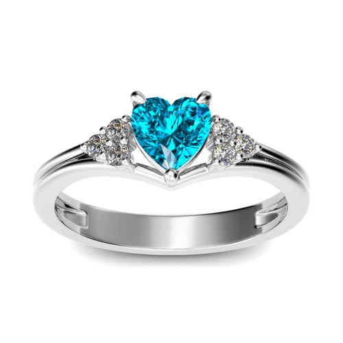 Jeulia Classic Heart Cut Sterling Silver Ring