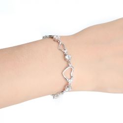 Jeulia Heart Shape Sterling Silver Bracelet