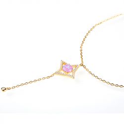 Jeulia North Star Opal Necklace