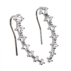 Jeulia Simple Classic Sterling Silver Earrings Climbers