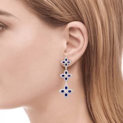 Jeulia Lucky Flower Sterling Silver Drop Earrings