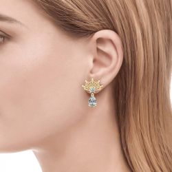 Jeulia Crown Pear Cut Sterling Silver Drop Earring
