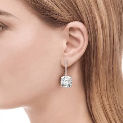 Jeulia Luxury Cushion Cut Sterling Silver Earrings