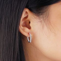 Jeulia Classic Sterling Silver Hoop Earrings