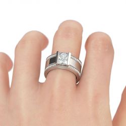 Jeulia 3PC Stackable Radiant Cut Sterling Silver Ring Set