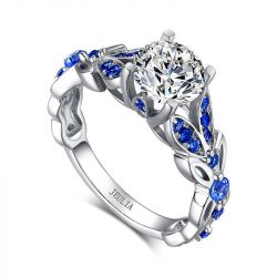 Jeulia Vintage Butterfly Round Cut Sterling Silver Ring