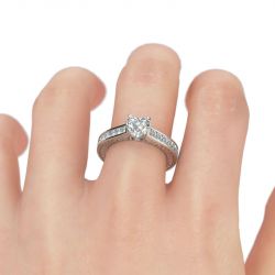 Jeulia Heart Cut Sterling Silver Ring