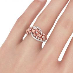 Jeulia Floral Sterling Silver Women's Band