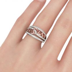 Jeulia Mom's Heartbeat Sterling Silver Band