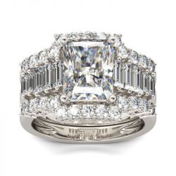 Jeulia 3PC Radiant Cut Sterling Silver Ring Set